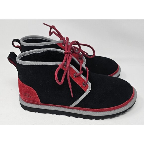 NEW! Ugg Neumel Mashup Black Red Suede Chukka Boots Mens Size 10 - Picture 1 of 13
